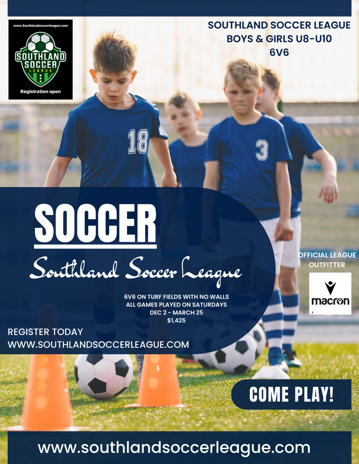 Southland Soccer League Boys & Girls U8-U10 6v6